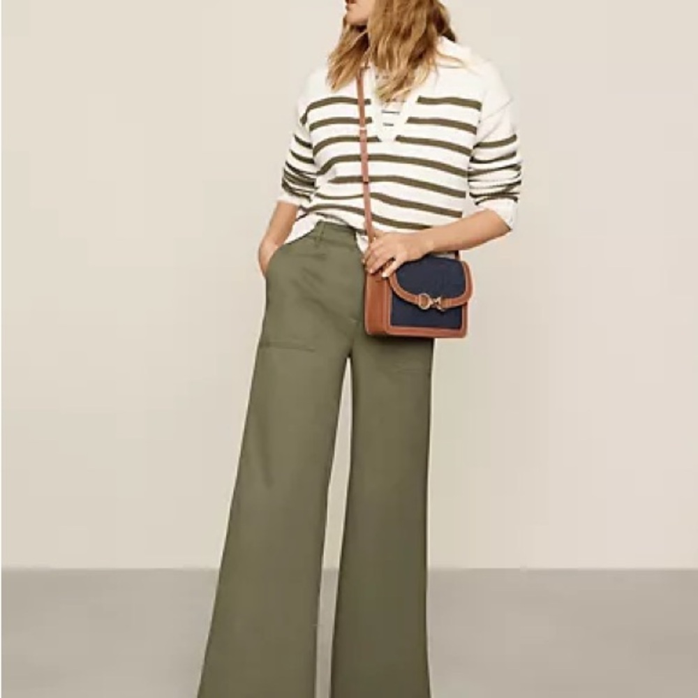 Ann Taylor Green Wide Leg Pants